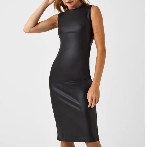 Spanx Leather-Like Sleeveless Sheath Dress NWT - Picture 3 of 15